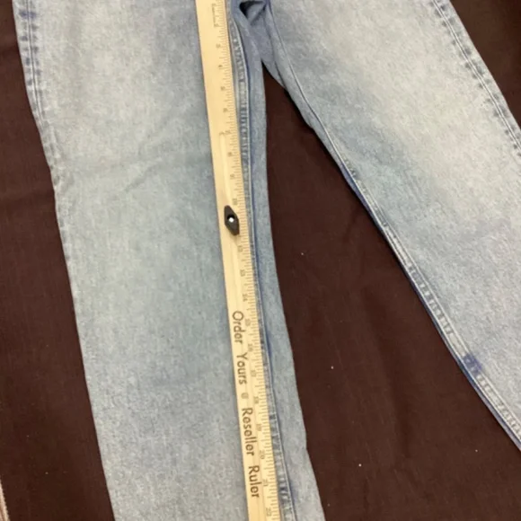 Zara Acid Wash Jeans Size 6 Frayed Bottom Hem - Picture 3 of 10